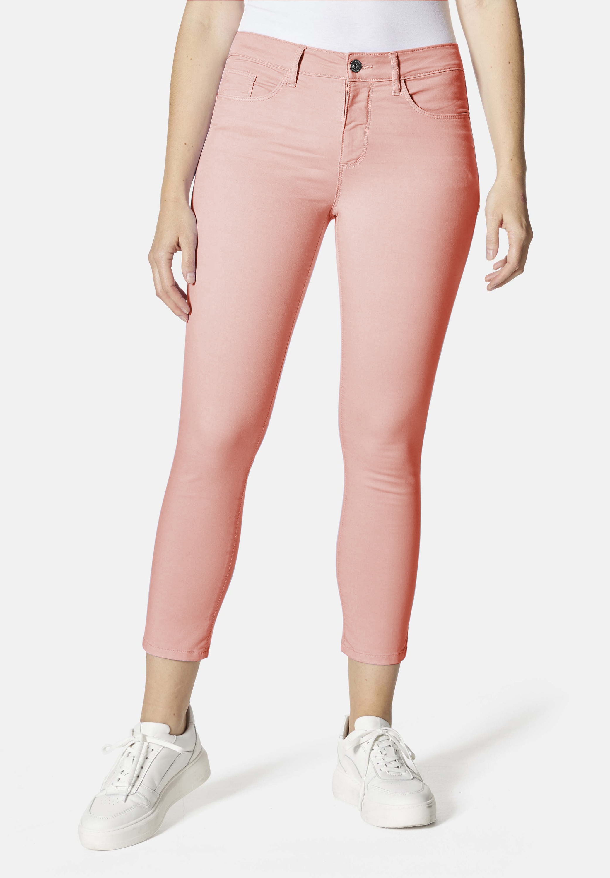 5-Pocket-Jeans STOOKER WOMEN "Florenz Colour Slim Fit", Damen, Gr. 40, Länge 26, orange (orange peach), Denim/Jeans, 68% Baumwolle, 28% Polyester, 4% Elasthan, slim fit lang, Jeans 5-Pocket-Jeans, Slim Fit Casual Clean Wash Denim Jeans für Damen