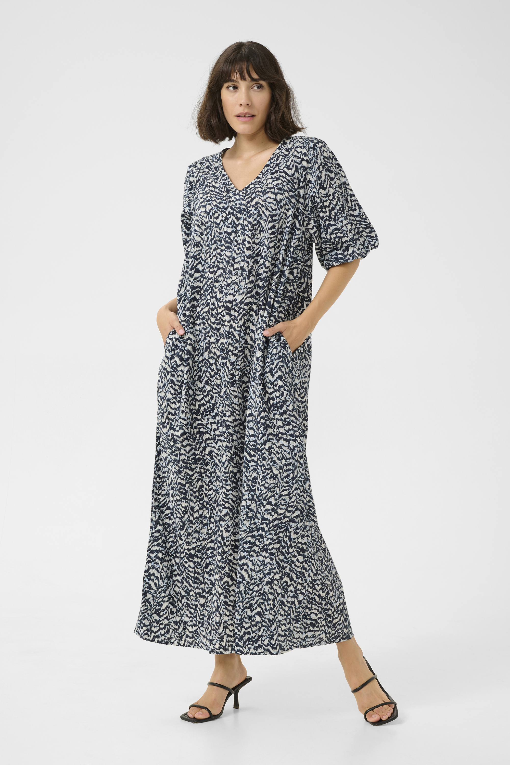 Kleid A-shape blue white EU 46 / UK 18