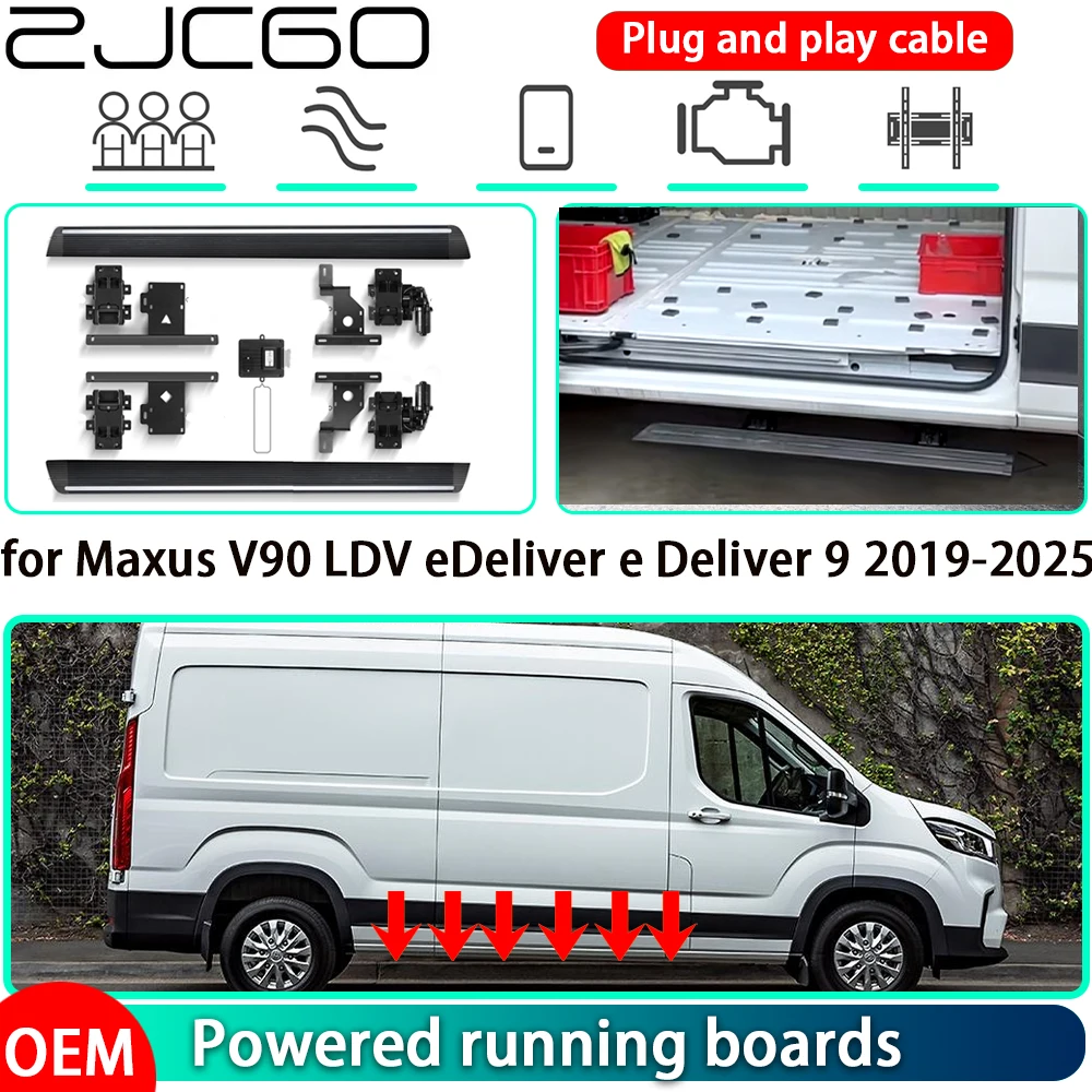für Maxus V90 LDV e Deliver e Deliver 9 2019–2025, OEM-Elektro-Trittbretter, Bord, Einstiegsleistenmotor, einziehbare Seitenschritte Image