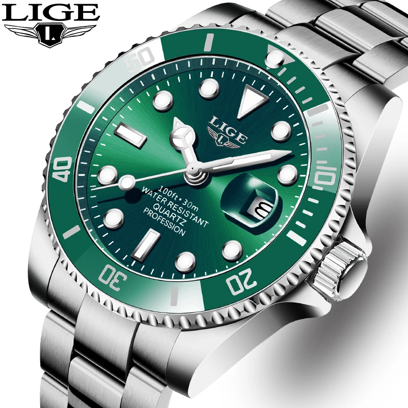 LIGE Original Mode Luxus Uhren für Männer Top Marke Casual Sport Edelstahl Handgelenk Auto Datum Mann Uhr Reloj Hombre Uhr Image