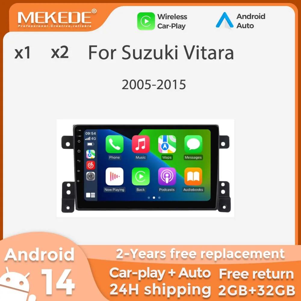 Android 14 Autoradio Für Suzuki Grand Vitara 3 2005-2010 2011-2015 Drahtlose Carplay Android auto Multimedia stereo Player GPS BT Image