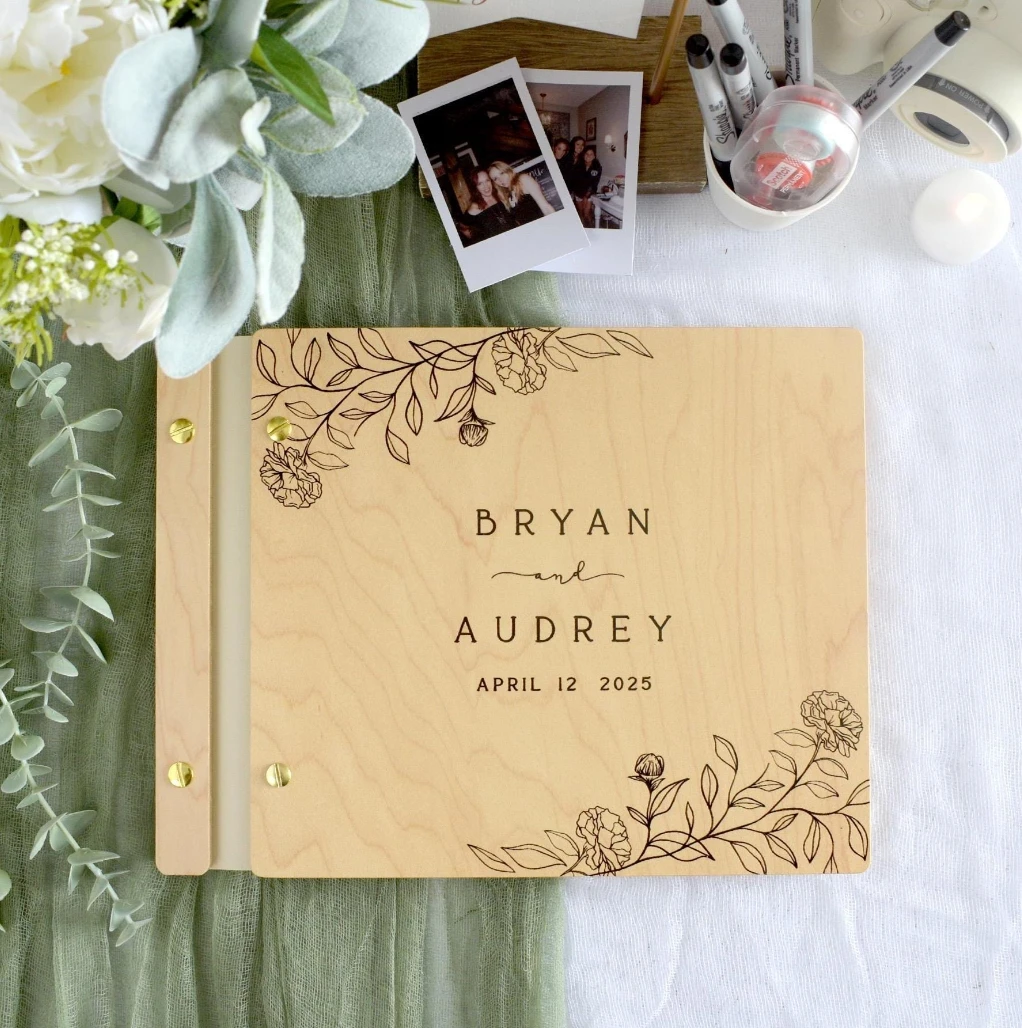 Wedding Guest Book Alternative, Wooden Guestbook, Personalized Wedding Book, Polaroid Guest book, Wedding Gift, Engagement Gift