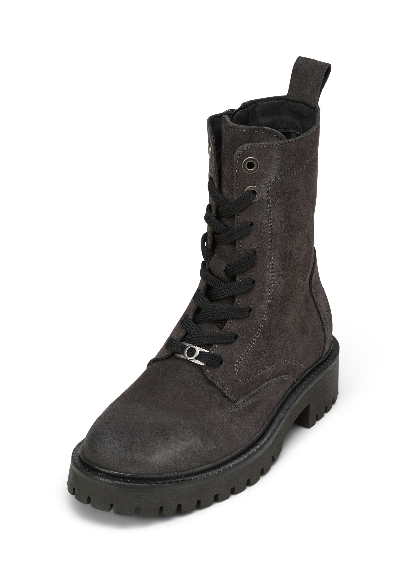 Stiefelette MARC O'POLO "mit Innenzipper", Damen, Gr. 40, schwarz graphite, Obermaterial: 100% Leder (Rind), unifarben, Schuhe Stiefelette