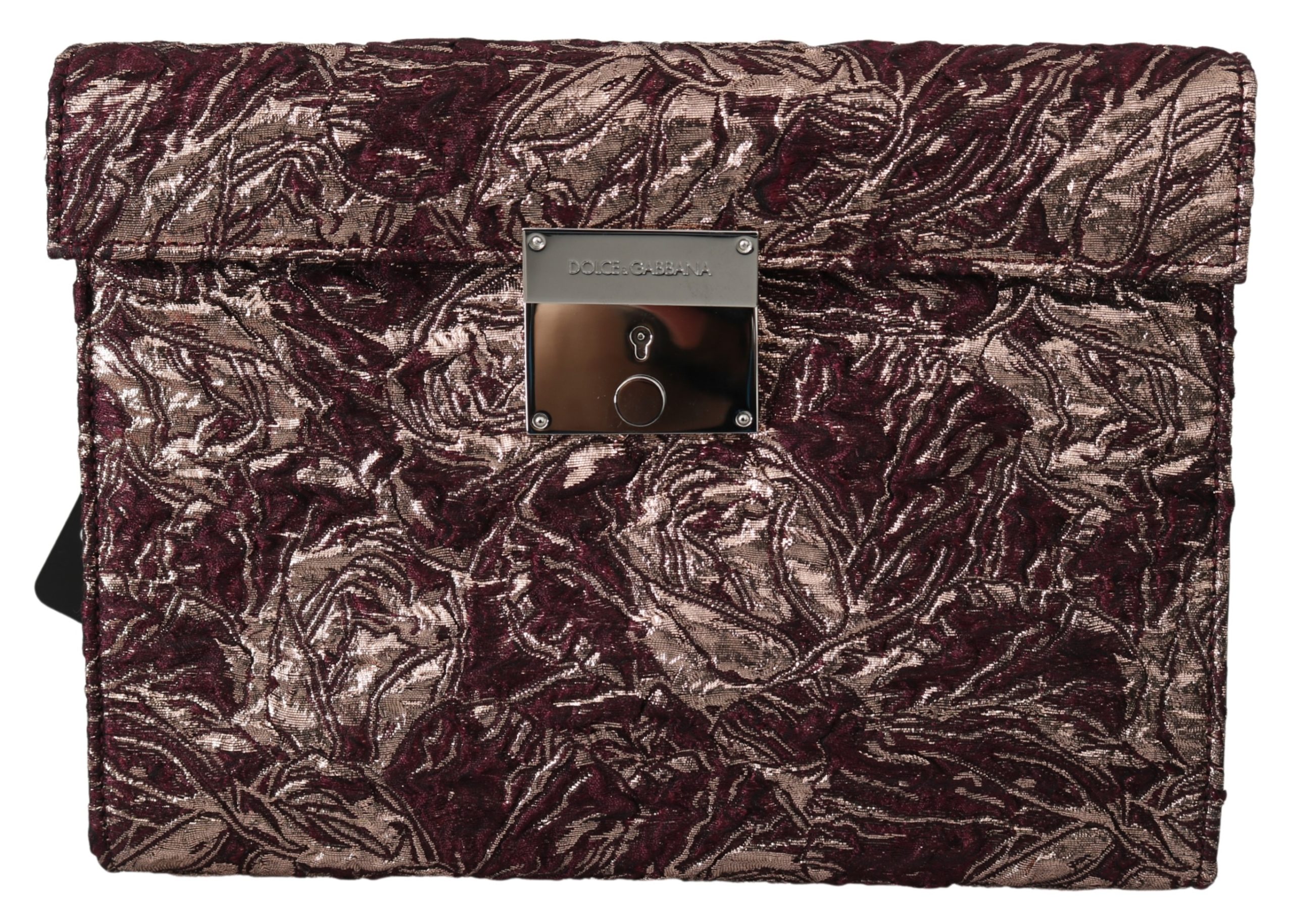 Dolce & Gabbana Bordeaux Jacquard-Leder Herren Dokumenten Aktentasche Image