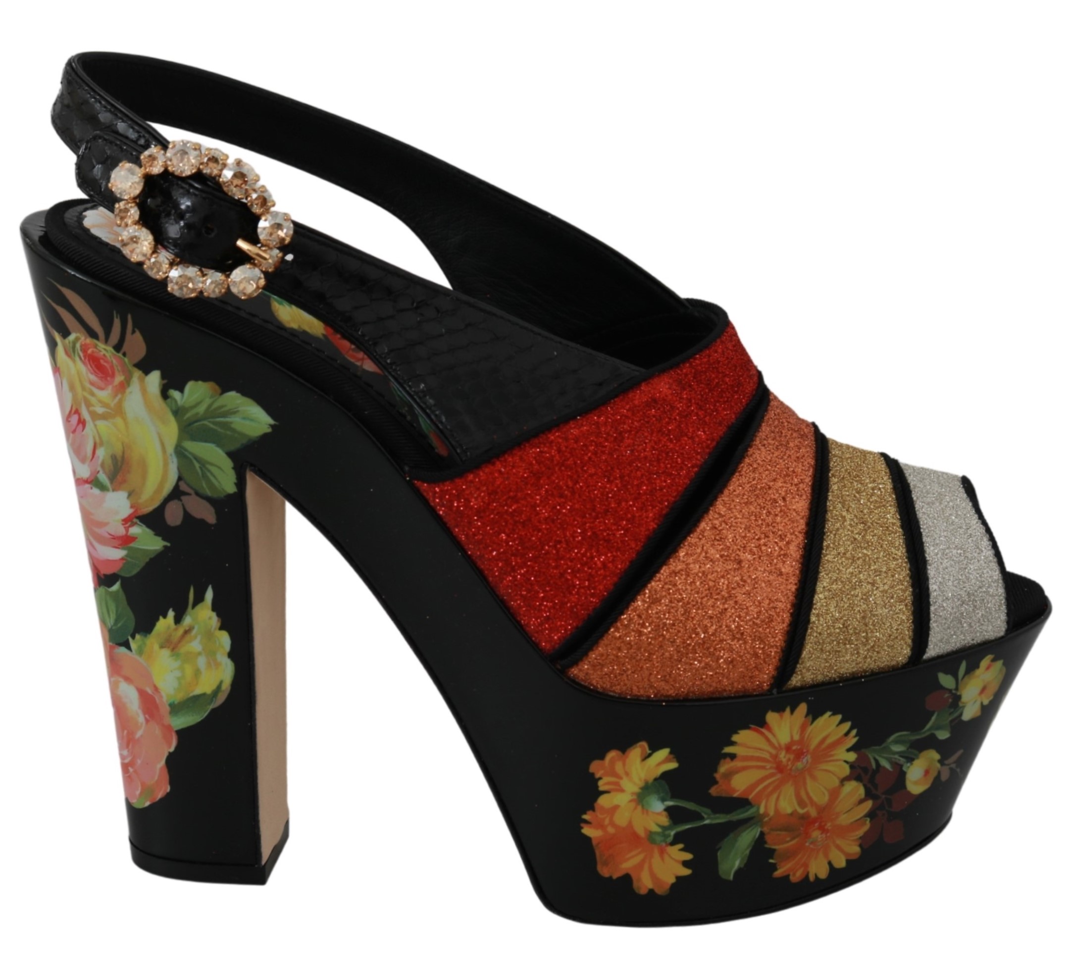 Dolce & Gabbana Floral Wedges Riemchensandalen Schuhe