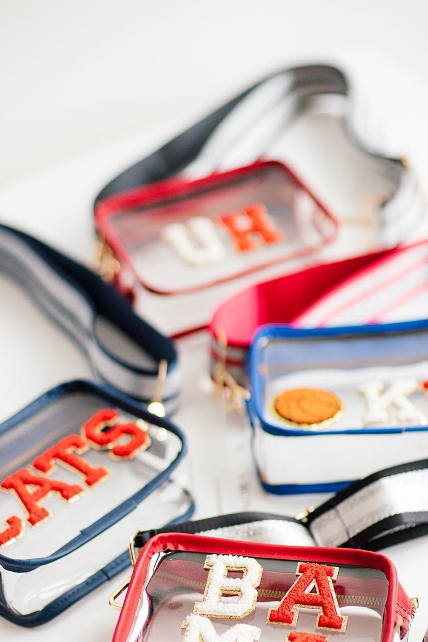 Borsa trasparente da stadio - Borsa a tracolla trasparente - Borsa da stadio personalizzabile - Borsa trasparente da concerto - Borsa a tracolla trasp