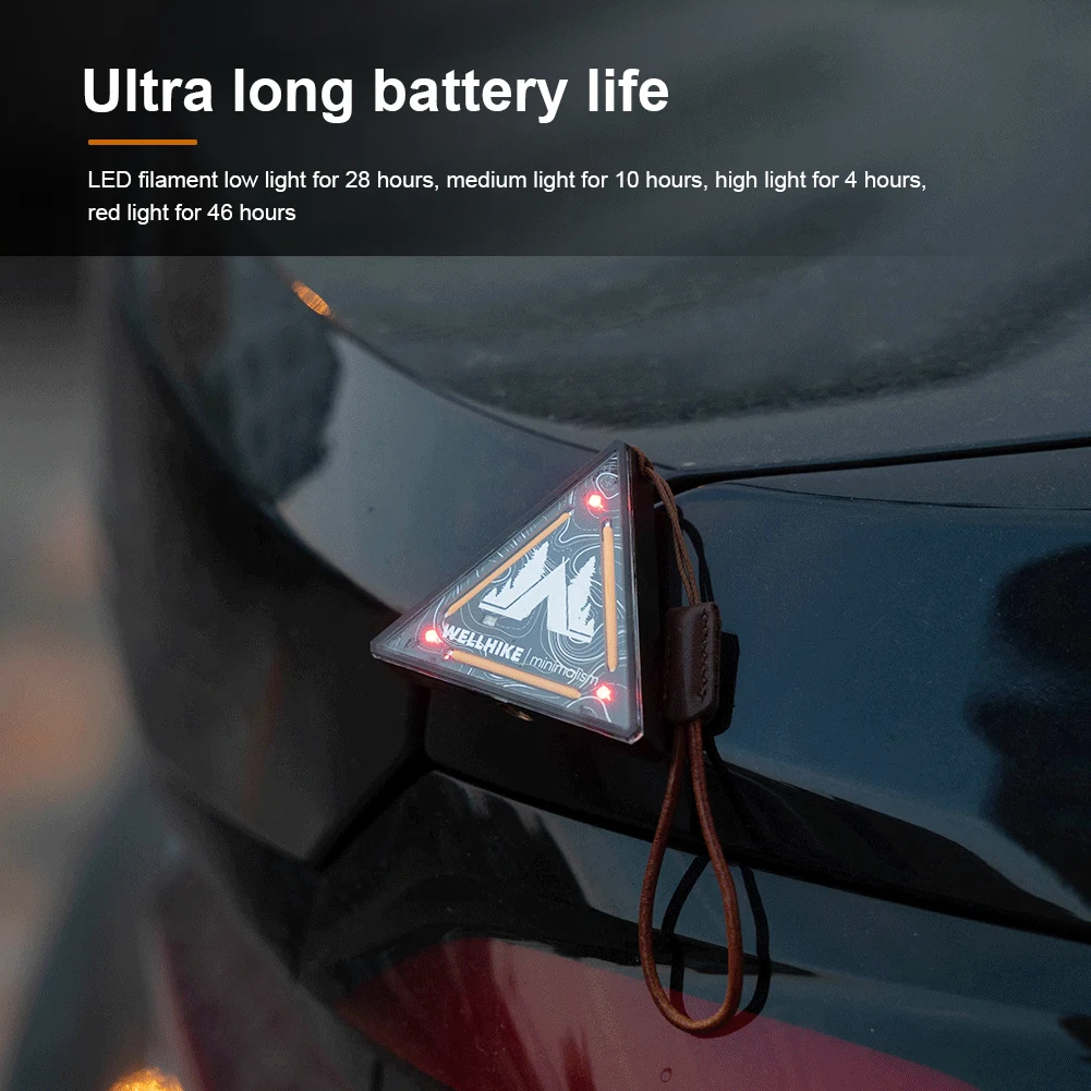 LED-Mini-Richtungsleuchte für den Außenbereich mit 4 Beleuchtungsmodi, Nachtfahrwarnleuchte, Typ C, Aufladung, wasserdicht, zum Wandern, Angeln Image