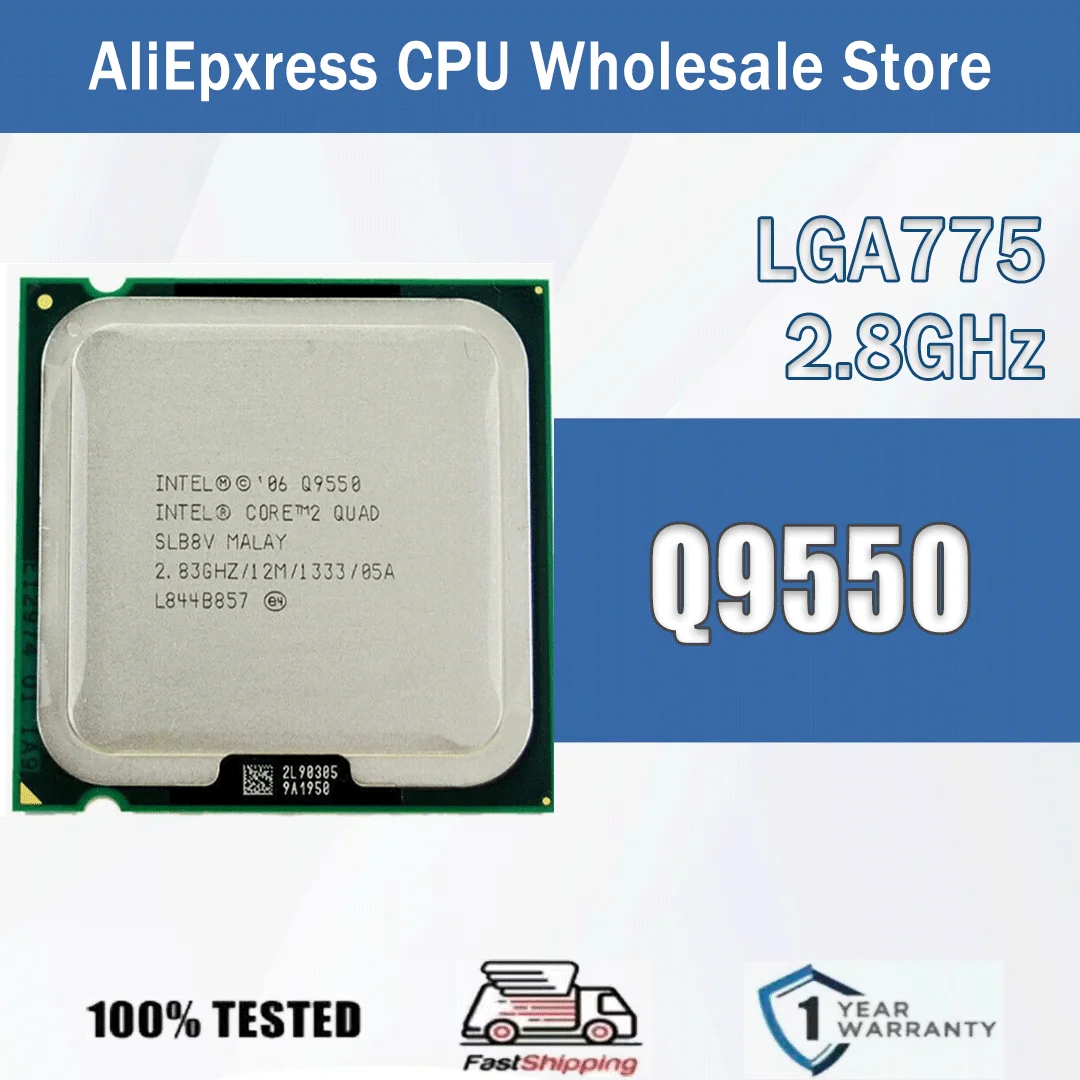 Intel Core Q9550 2,8 GHz Quad-Core Quad-Thread 12M 95W Q 9550 Computer CPU Prozessor Server Paket LGA 775 Image