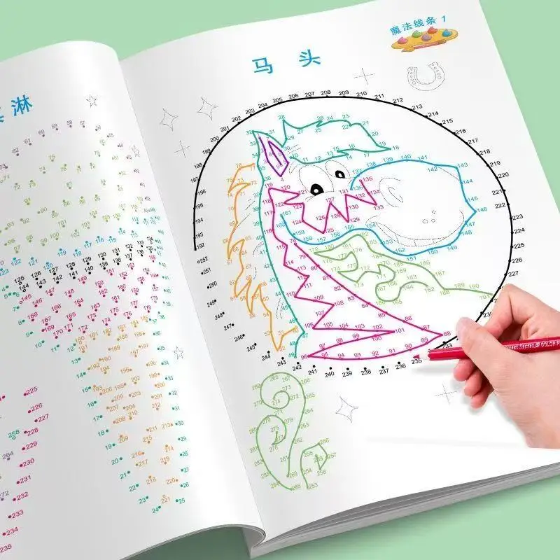 Magic Lines Tracing Arbeitsbuch Pen Control Kids Painting Puzzle GameBrain Development Books für Kinder von 2–6 Jahren Image