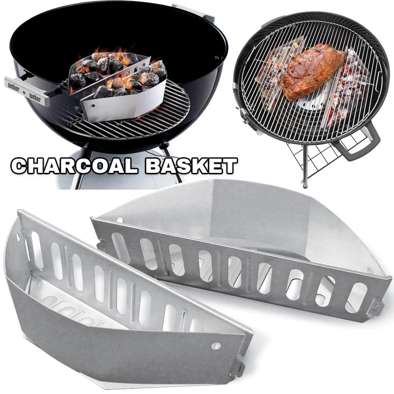 Holzkohlekörbe für Weber Grill BBQ Kraftstoffhalter konturiert – langlebig, robust – perfekt zum Grillen, Kochen im Freien Image