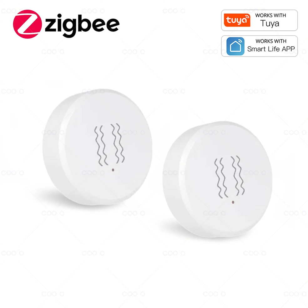 Smart Tuya Zigbee Vibrationssensor, integrierte XYZ-Achse zur Neigungserkennung, App-Benachrichtigung, Echtzeit-Bewegungsschock-Alarmaufzeichnung Image