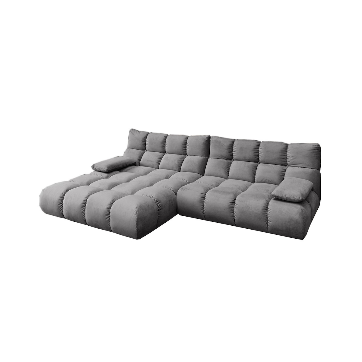 KAWOLA Sofa VIVIEN Ecksofa Velvet stone Longchair links Image