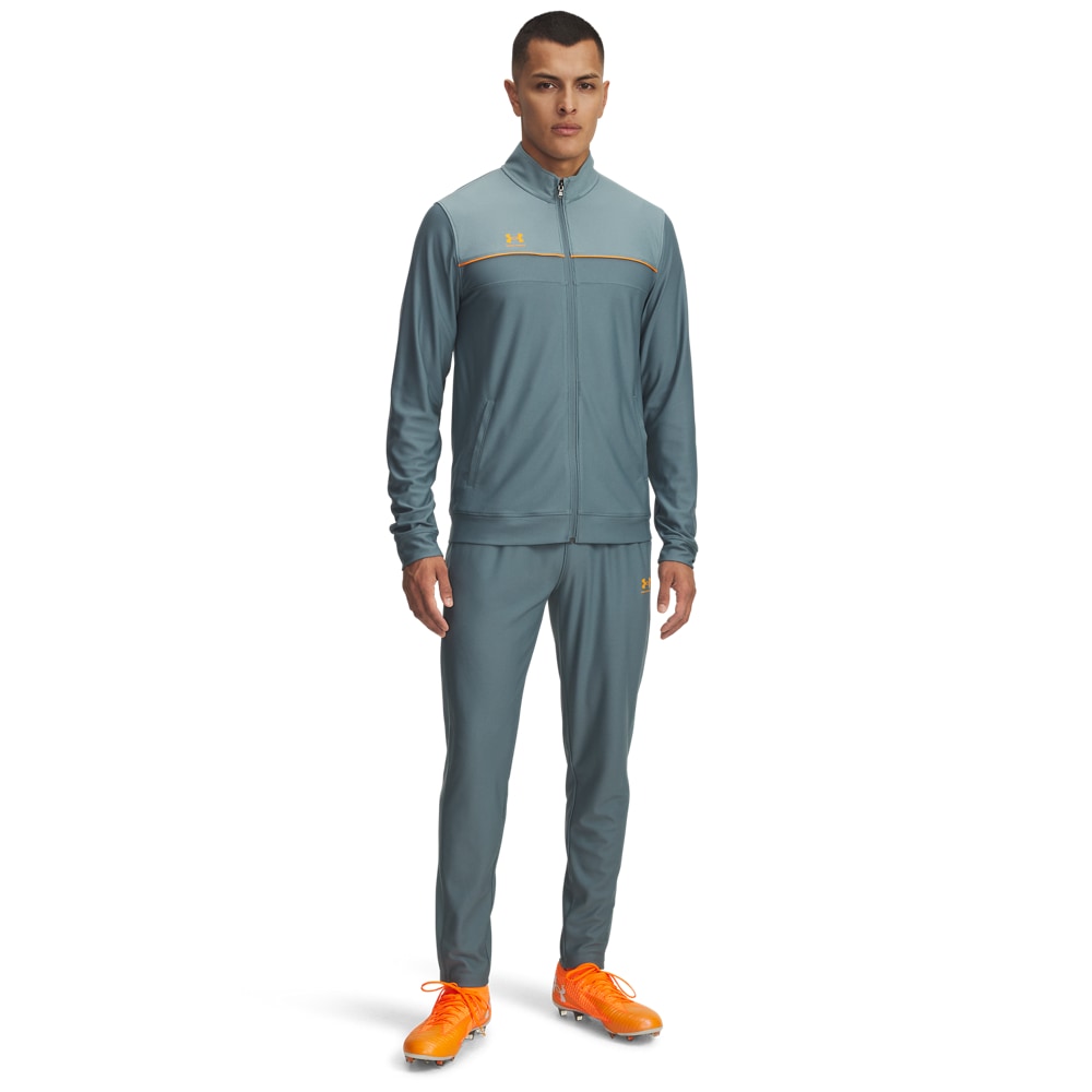 Trainingsanzug UNDER ARMOUR "UA M CHALLENGER TRACKSUIT", Herren, Gr. S, orange (jasper blau,, squad orange), Obermaterial: 100% Polyester, Sportanzüge Trainingsanzug, für Sport und Freizeit, leichtes Material, sportlicher Stil