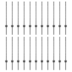 vidaXL Zaunpfosten 22 pcs Grau 120 cm Stahl Image