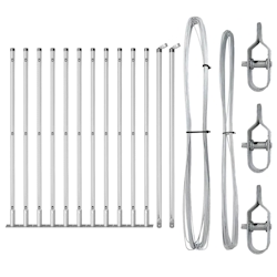 vidaXL Zaunpfosten 13 pcs Silber Ø32mm 70 cm Verzinkter Stahl Image