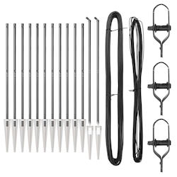 vidaXL Zaunpfosten 13 pcs Grau Ø32mm 140 cm Verzinkter Stahl Image