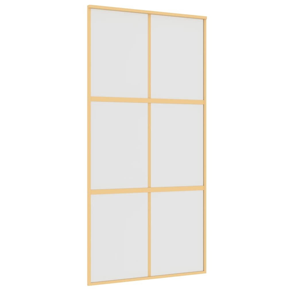 vidaXL Schiebetür Golden 102,5x205 cm Matt ESG-Glas und Aluminium Image