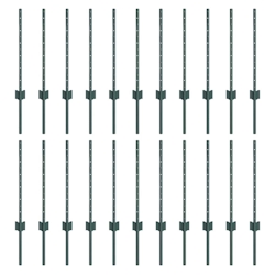 vidaXL Zaunpfosten 22 pcs Grün 100 cm Stahl Image