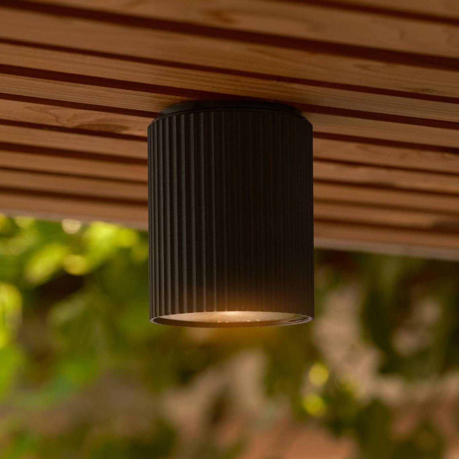 Nordlux Deckenleuchte Kyklop Ripple, schwarz, Aluminium, GU10 dimmbar, schwarz, Aluminium, Modern, Deckenlampe