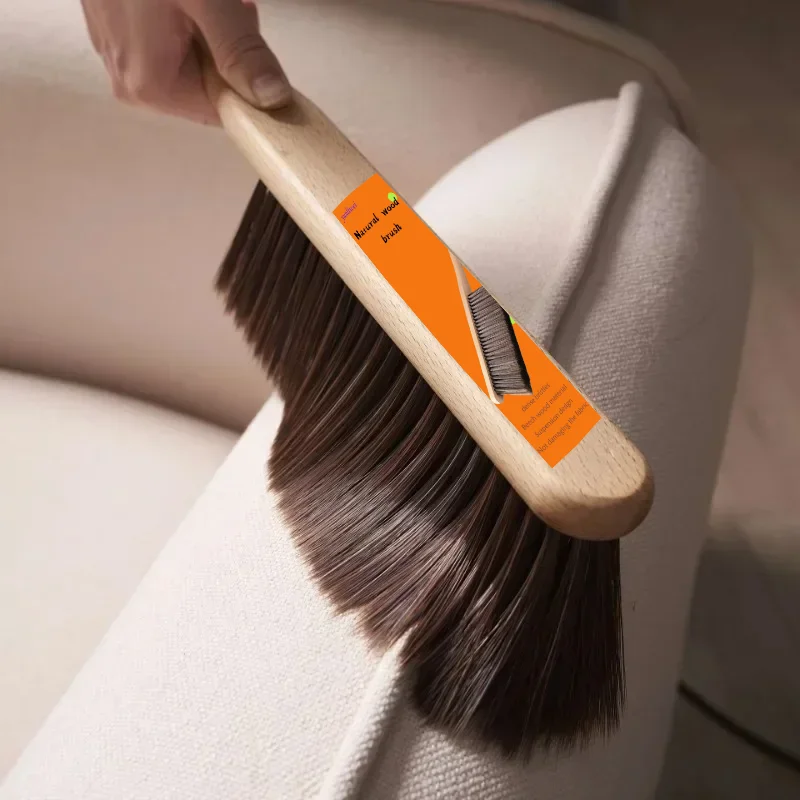 Bürste mit natürlichem Holzgriff und Borsten für die Reinigung von Kaffeepulver, antistatisch, für den Schreibtisch, Barmühle, Bett, Kehren, Hausreinigung Image