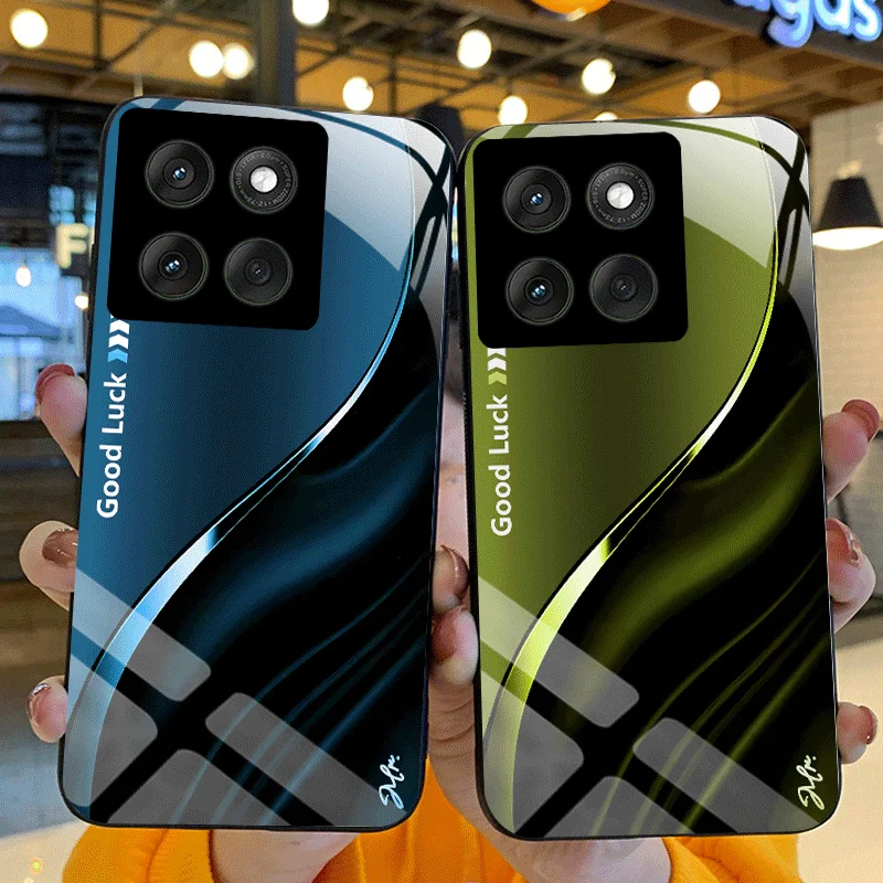 Hard Tempered Glass Case For Motorola Moto Edge 60 Neo 60 Pro Fusion Protective Cover Butterfly Pattern Back Shell Fundas Image