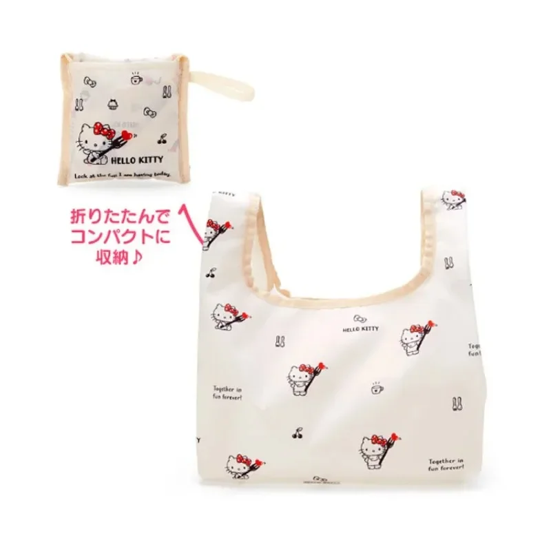 Faltbare Hello Kitty Kuromi Cartoon Aufbewahrungstasche Melody Cinnamoroll Organizer, faltbar, große Kapazität, Einkaufstasche, Weihnachtsgeschenk