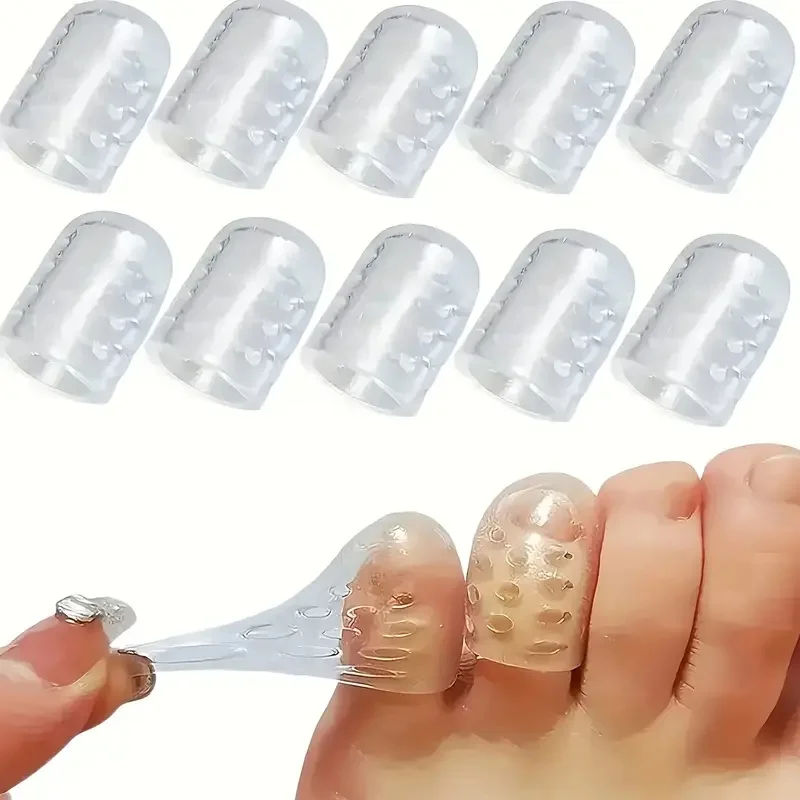 10 Stück Gel-Zehenschutz, reibungs- und Blasenprävention, lebensmittelechtes Gel, für Arbeitsstiefel und Damenschuhe.