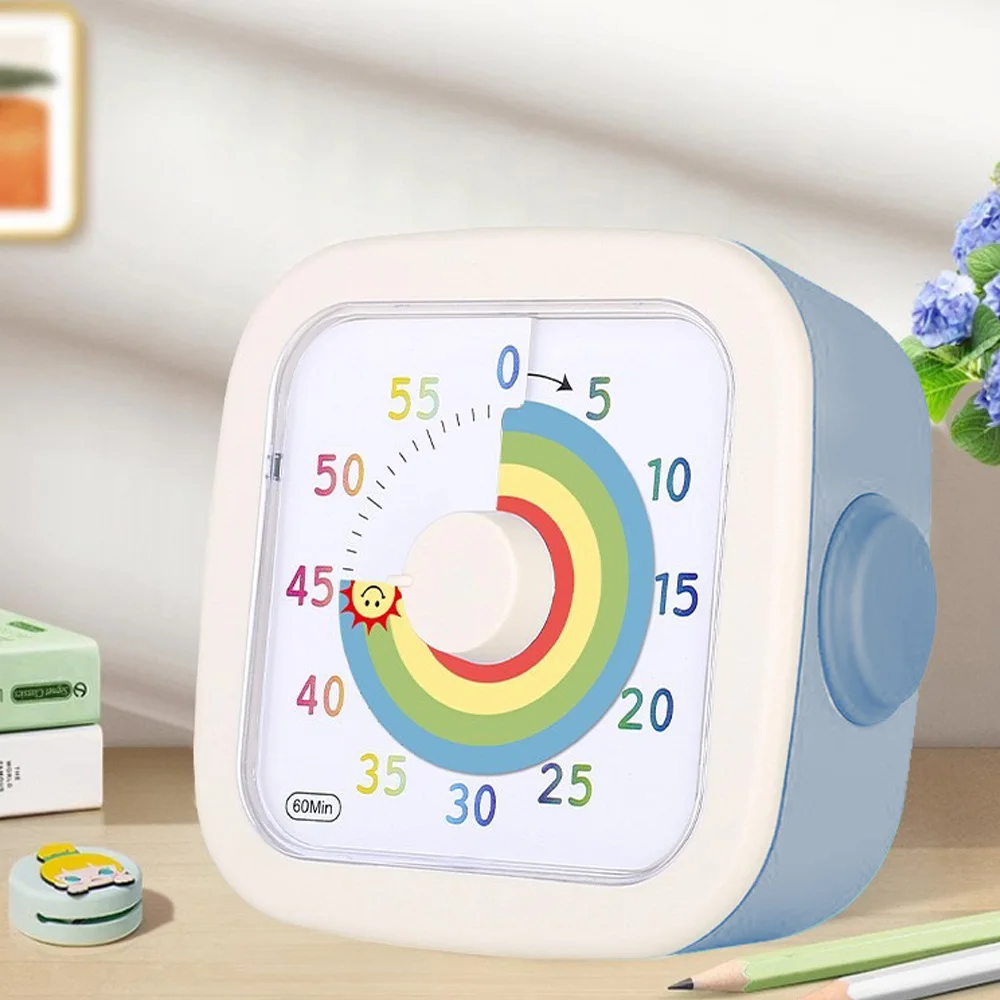 60-Minuten-Countdown-Timer für Kinder und Erwachsene, leiser Timer für Zuhause, Küche oder Schule, Studium, Erinnerungs-Zeitmanagement-Tool Image