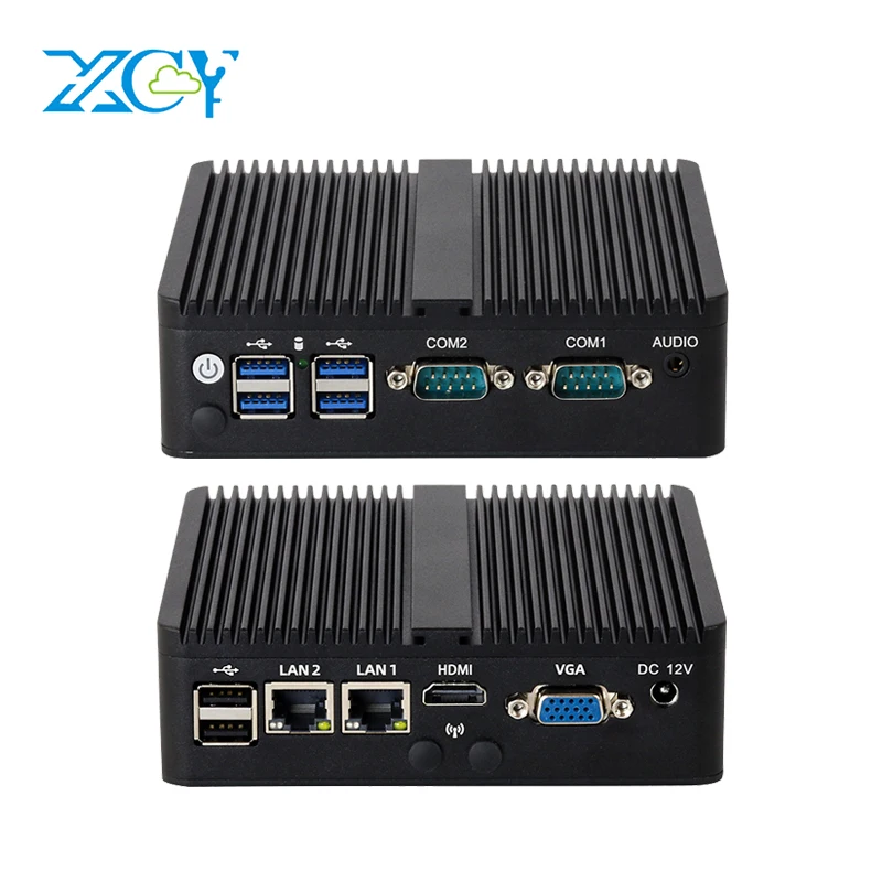 XCY – Mini PC industriel Windows 512/Linux, Intel Celeron J6412, 8 go DDR4, 232 go, SSD NVMe M.2, 2com, RS485/10/11, LAN 2 go, 6USB, sans ventilateur