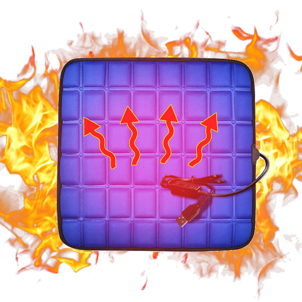 Elektrischer Winter-warmer Sitzbezug, USB 5 V, beheiztes Autositzkissen, bequem, rutschfest, kratzfest, Auto-Innenzubehör Image