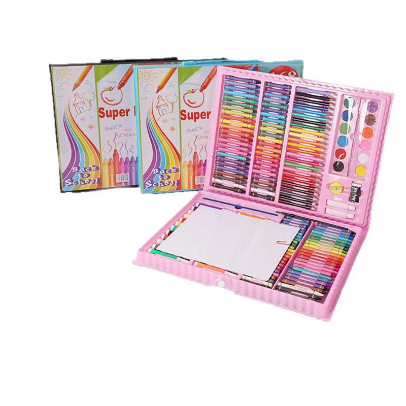 168-teiliges Malset für Aquarellstift, Künstlerbedarfsset für Pinsel, Buntstift, zum Malen, Graffiti, Kunstbegeisterte, Anfänger Image