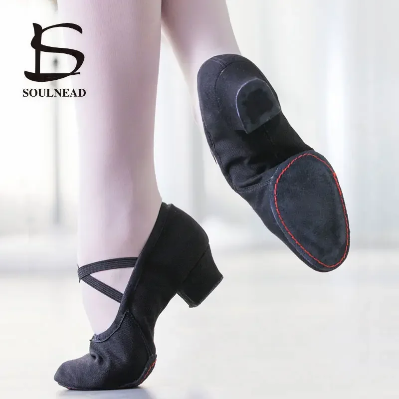 Frauen Tanzschuhe Mädchen Ballett Jazz Salsa Schuhe Weiche Sohle Low Heels Kinder Tanzen Hausschuhe Rosa Schwarz Rot Kinder Latin Turnschuhe