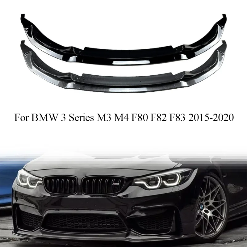 3PCS Auto Paraurti Anteriore Spoiler Per BMW Serie 3 Serie 4 M3 M4 F80 F81 F82 F83 2015-2020 Auto Lip Splitter Diffusore Bodykits