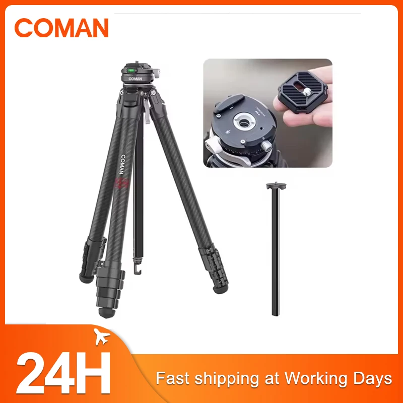 COMAN Null F38 Carbon Faser Kamera Stativ Leichte Reise Stativ Mit F38 Quick Release Kugelkopf Für DSLR Kamera Video Vlog