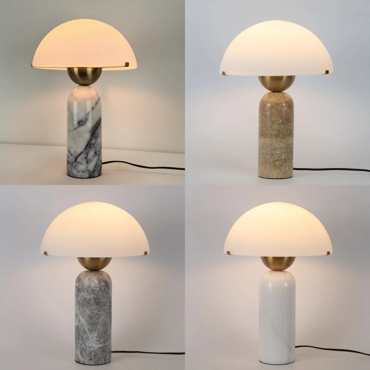 Lampe de bureau en marbre de luxe postmoderne lampe de Table de salon lampe de cuisine chambre lampe de chevet chambre lampe en verre décorative lumière LED