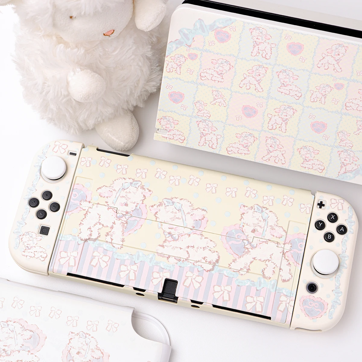 Original Ins Style Switch Case Kawaii Cute Console Soft Cover Insertable Doke für Nintendo Switch OLED/LITE Controller Joy-Con Image