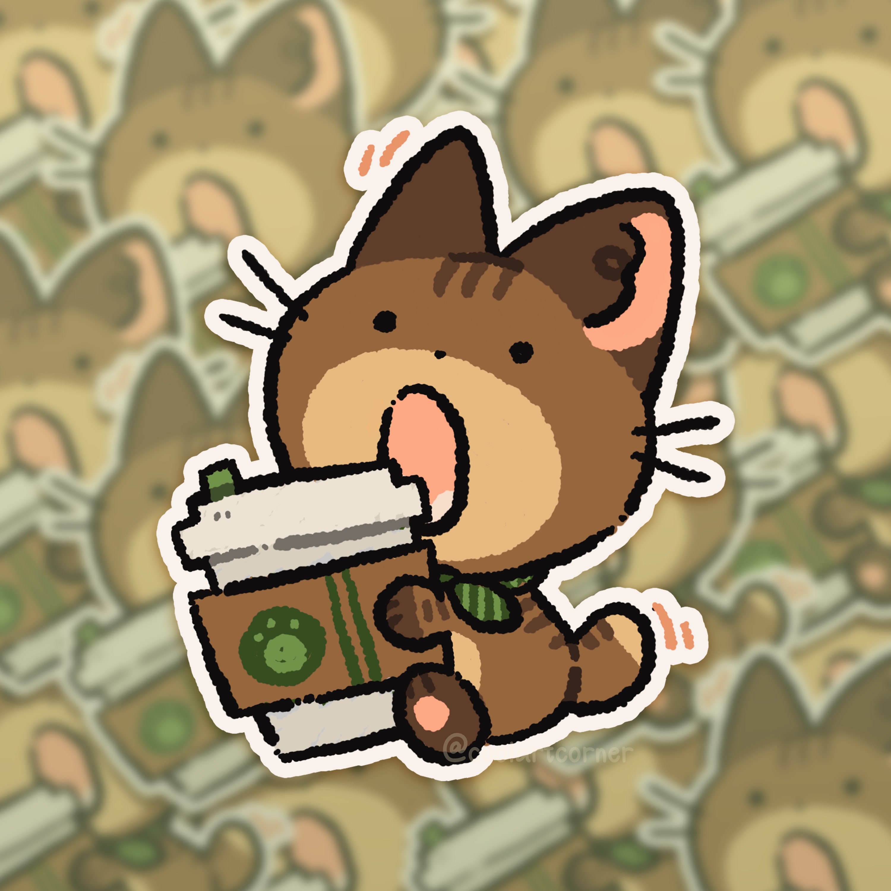 Kitty Coffee / Adesivi in vinile premium / Foglio di adesivi, Adesivi per Bullet Journal, Adesivi per planner, Adesivi per album, Adesivi carini