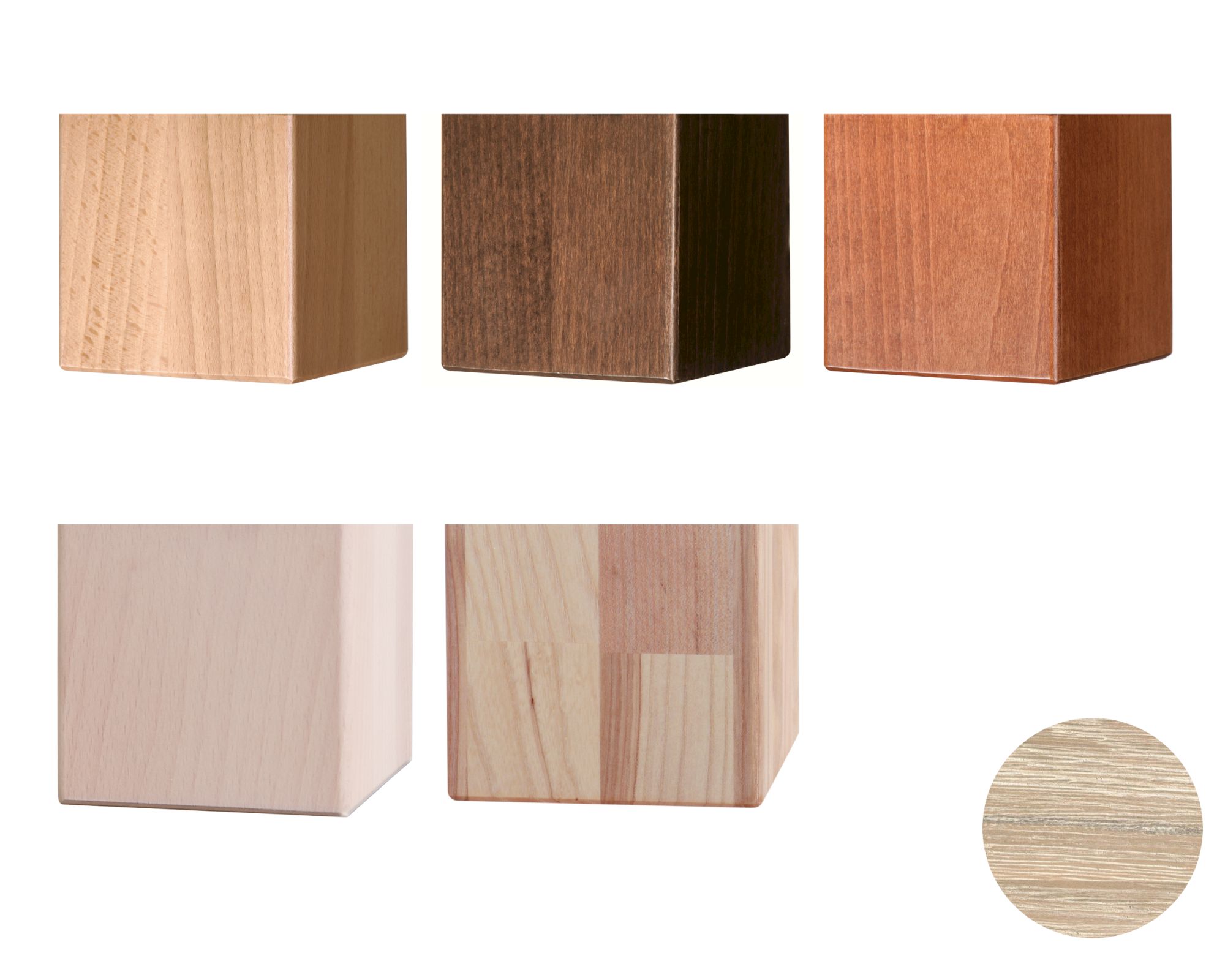 Hasena Dream-Line Füsse Ivio 4er-Set / 20 cm / Eiche sägerauh natur Nachbildung Image