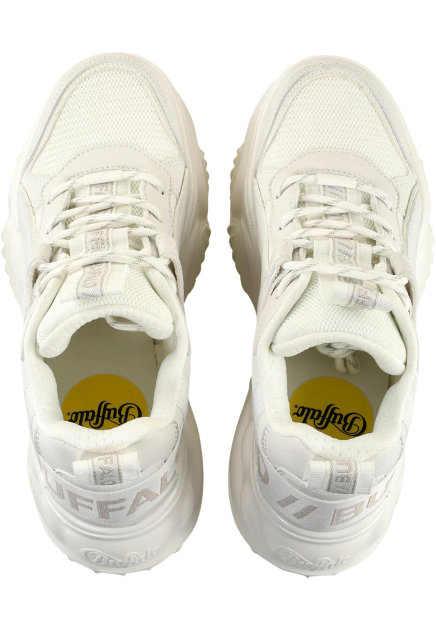 Trainingsschuh BUFFALO "Buffalo Buffalo Blader Chain - Vegan Nappa/Nubuck/Mesh", Damen, Gr. 41, weiß, Leder, Schuhe