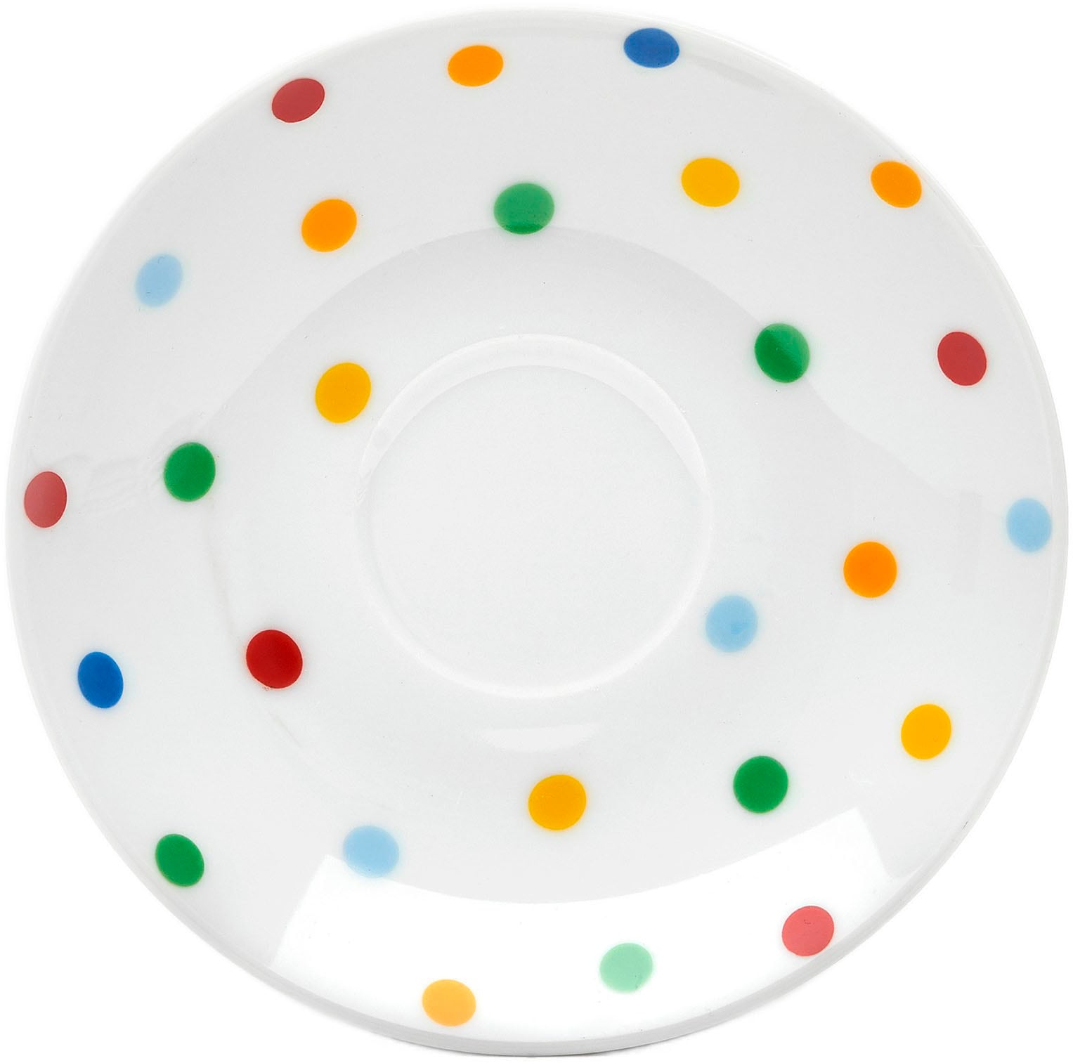 Untertasse VAN WELL "Capri", bunt, B:14,5cm H:2,3cm L:14,5cm Ø:14,5cm, Porzellan, Speiseteller, spülmaschinen- und mikrowellengeeignet,Porzellan, Ø 14,5 cm