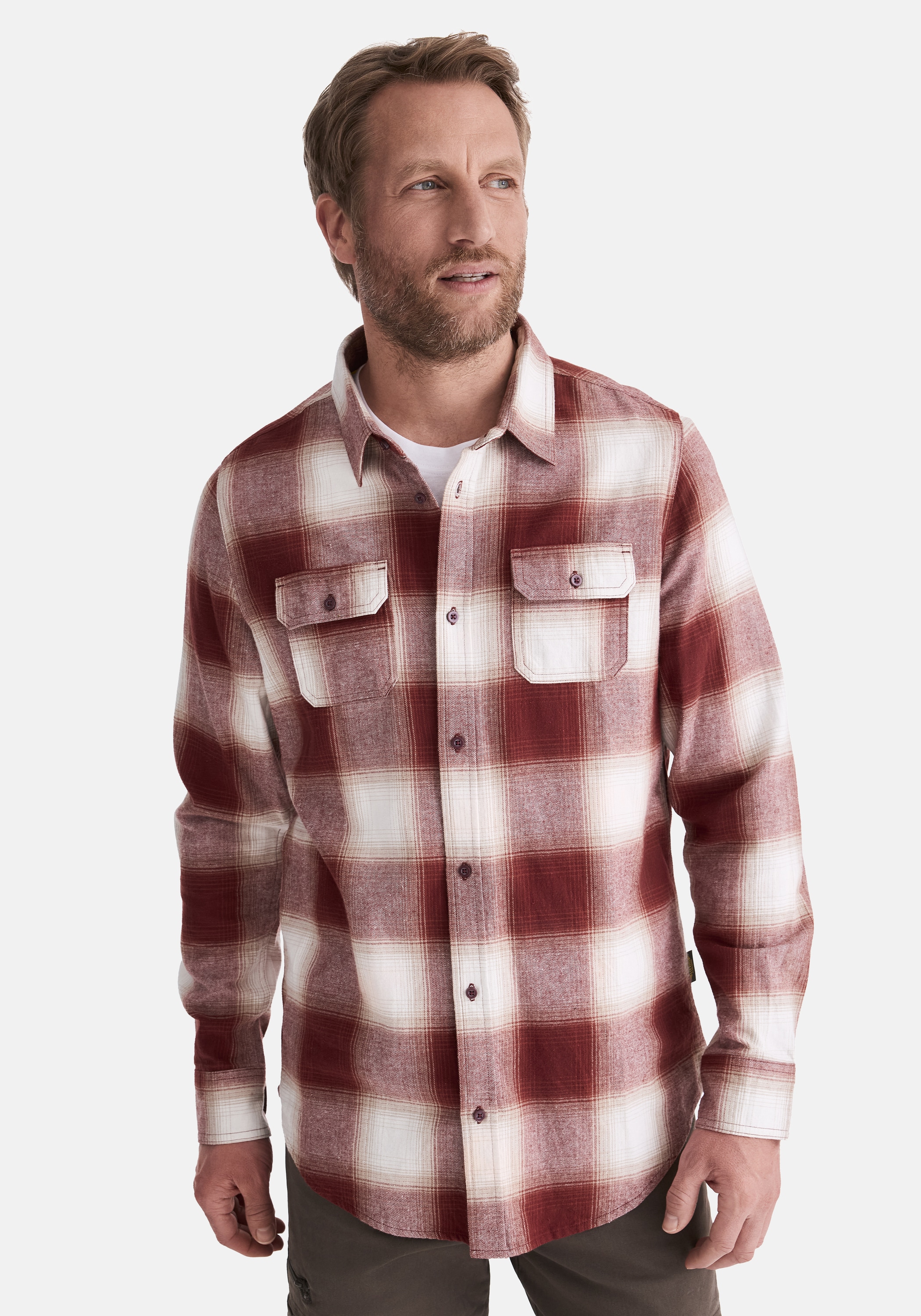 Flanellhemd HERO BY JOHN MEDOOX "HARRY Karohemd", Herren, Gr. M, US-Größen, rot (rot check), Flanell, 100% Baumwolle, regular fit, Hemden, Regular Fit Casual Funktionsmaterial für Herren