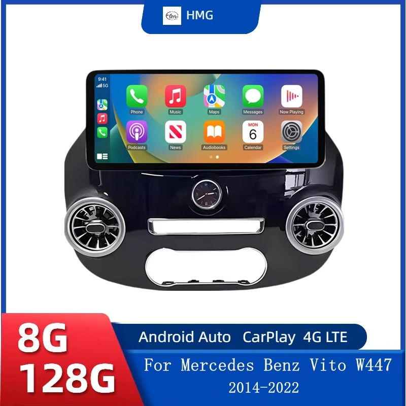 HMG 12,3 Zoll Wireless CarPlay Android Auto Auto Radio Für Mercedes Benz Vito W447 2014-2022 Intelligente Systeme Autoradio KEINE DVD