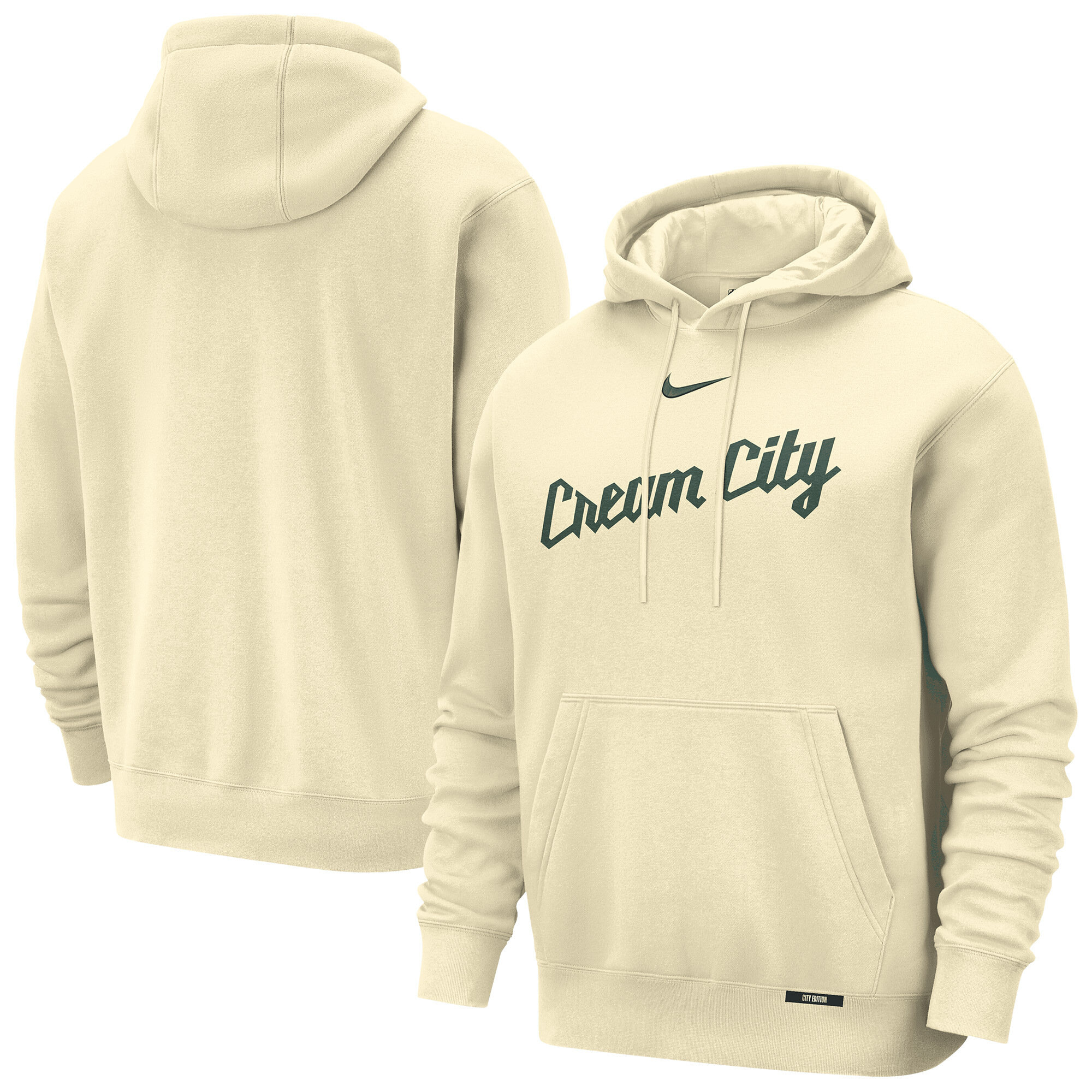 Milwaukee Bucks Nike City Edition Club Wortmarken-Hoodie – Herren Image