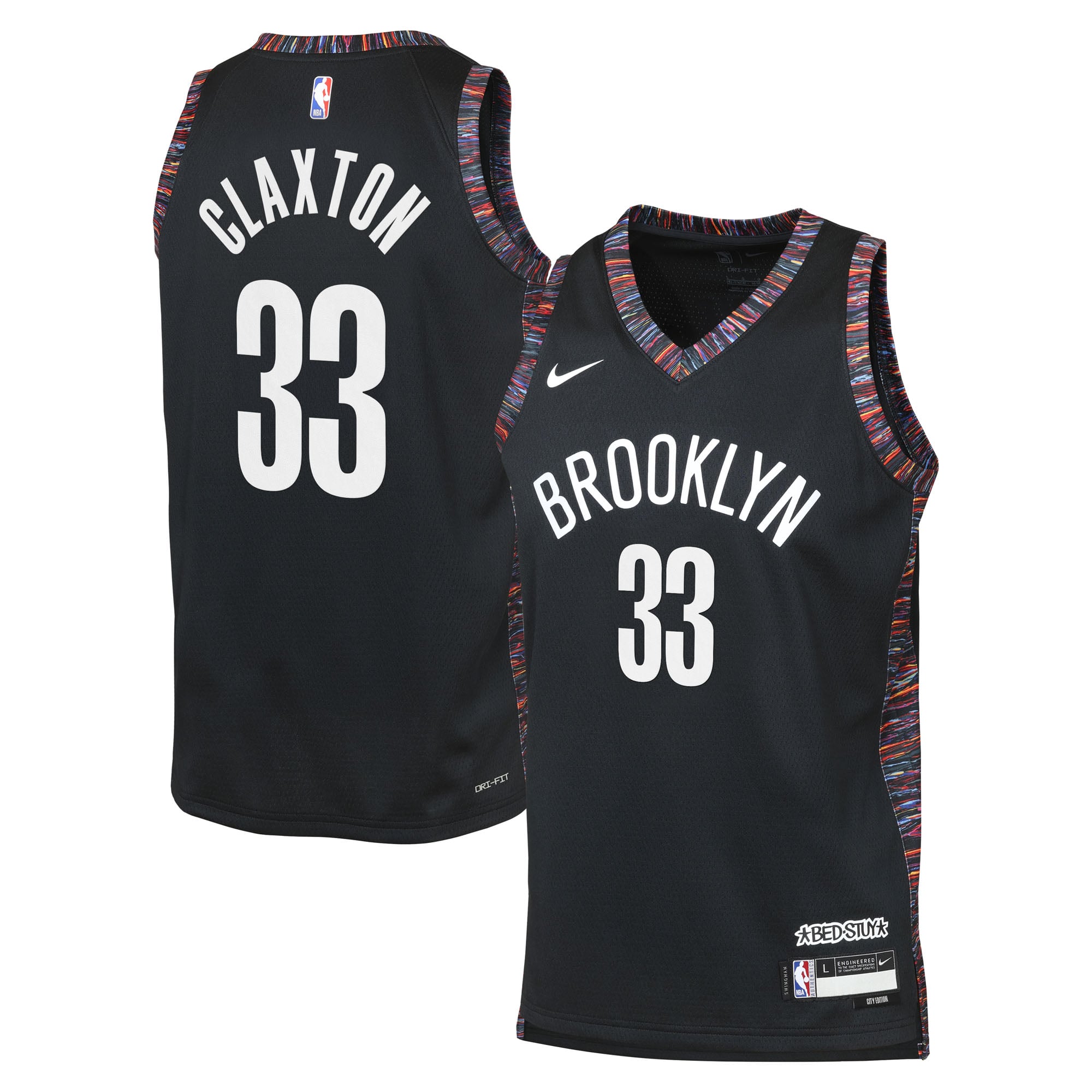 Maillot Swingman Nike City Edition 2025/26 des Brooklyn Nets - Noir - Nic Claxton - Jeune - unisexe Taille: S (8)