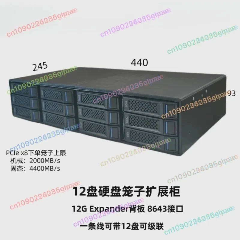 12-Schacht-Festplattengehäuse 12G für JBOD Externe Speichererweiterung 12G Backplane für NAS-Server Image