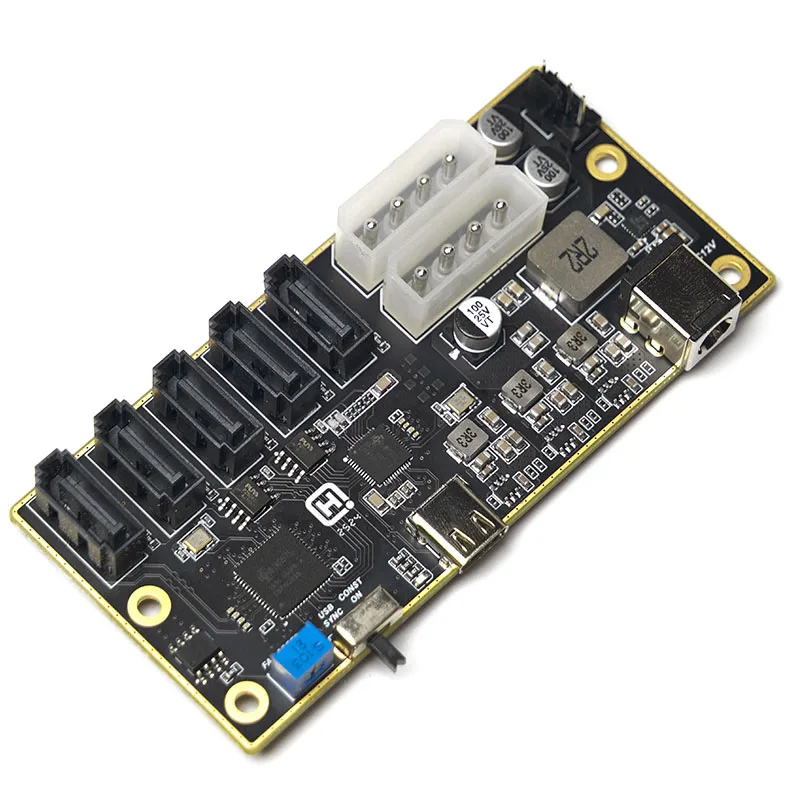 Typ-C zu 5sata Festplatte externe HDD SSD Erweiterungskarte Festplatte Datenkarte DC-Stromversorgungsmodul für NAS Industriecomputer