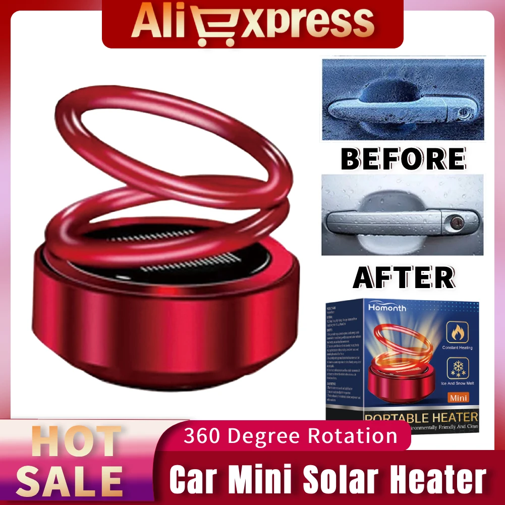 Doppelring-Auto-Mini-Solarheizung 360° ° Rotation Autofenster Windschutzscheibe Defogger Defroster Lufterfrischer Kinetische molekulare Heizung Image