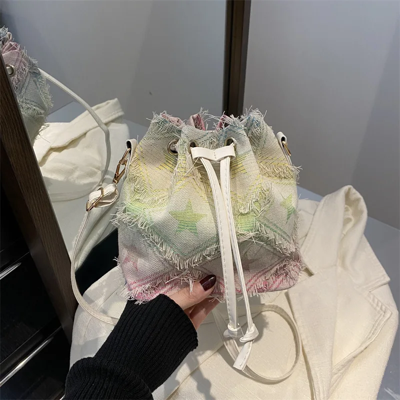 Nouveau sac en Denim Tie-Dye à la mode pour femmes, épaule et sac à main décontractés de grande capacité à la mode, Style de banlieue Simple