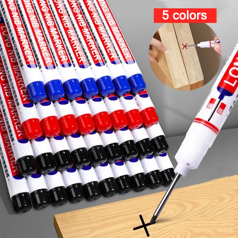5 farben 20mm Tiefe Loch Lange Marker Stifte Badezimmer Wasserdichte Holzbearbeitung Fliesen Metall Mehrzweck Lange Kopf Öl marker Stift Arbeit Image
