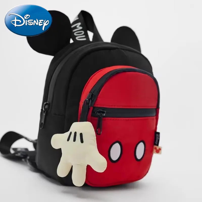 Disney dessin animé Mickey nouveau sac d'école pour enfants filles sac à dos Mickey Mouse petite main pendentif mode sac d'école